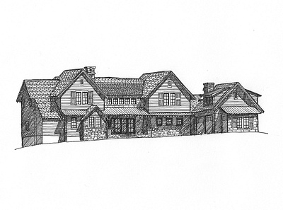 Wooden house architecture artwork design drawing hand drawn handdrawn illustration inkpen picture sketch
