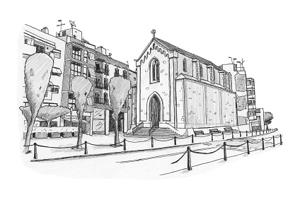 Serrallo architecture artwork drawing illustration inkpen sketch