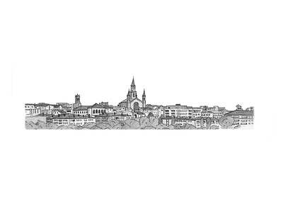 Vilafranca Skyline architecture artwork drawing illustration inkpen sketch