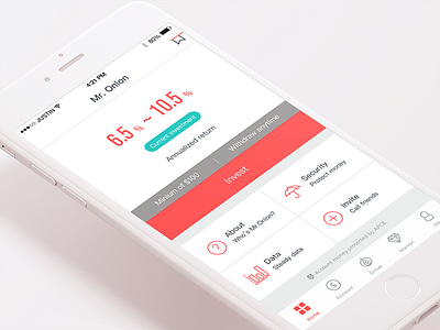 #31 Finance @ Investment app ui finance investment red