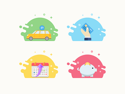 #32 Icons for investment app app calendar car icon money parking ui