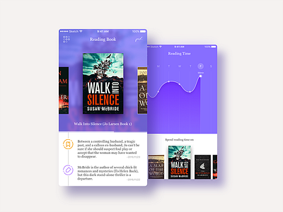 #35 Record for book lovers ui app book curve read record ui violet