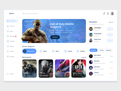 Game Shop Dashboard Design