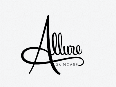 Allure Skincare custom made font handmade signature skincare style