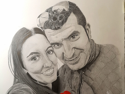 Retrato de una pareja de enamorados art branding buho domestika illustration ilustracion