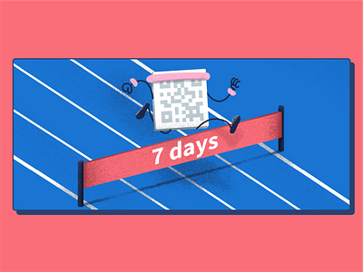 7 Days Challenge 7 days brand flat illustration qrcode runner running simplicity trial