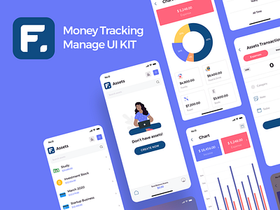 Finany-Money Tracking App app design finany ios iphonex kit minimal mobile template ui