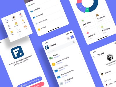 Finany-Money Tracking Mobile App app design finany ios iphonex kit minimal mobile sketch template ui