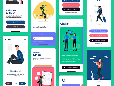 Claka Walkthough 03 app claka design ios kit minimal mobile template ui walkthroughs