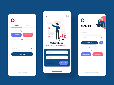 Claka SignIn app claka design ios kit mobile signin template ui