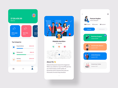 Claka Profile 02 app claka illustration kit minimal mobile product design profile template ui