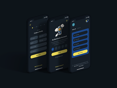 Darkmode Create Account 👻 app darkmode design ios kit metmoi mobile template ui