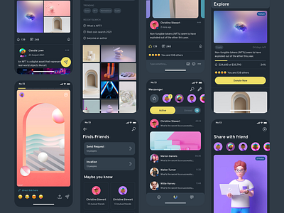 Social - Metmoi UI KIT app design illustration ios kit metmoi mobile social template ui