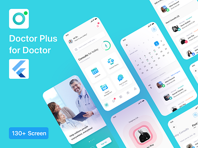 Doctor Plus for Doctor Flutter app design doctor flus flutter ios kit mobile template ui