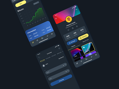 Darkmode Crypto App 3d app crypto design illustration ios kit mobile reactnative template ui