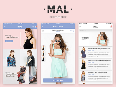 Mal Ui Kit Ecommerce ecommerce ios kit mal mobile profile rose sign in sign up ui