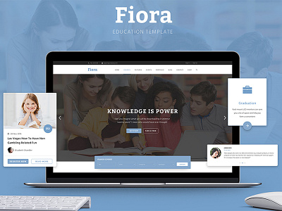 Fiora Education Template clean clear courese education events fiora psd template website
