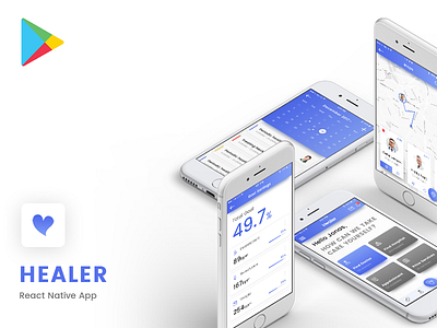 Healer App app design doctor drugs healer iphone kit medical mobile template ui