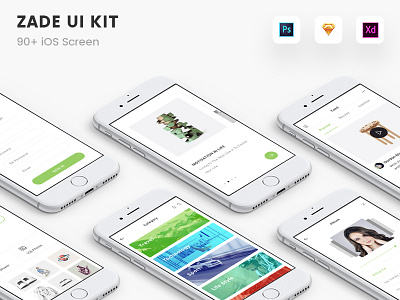 Zade Ui Kit Update app clean clear design ios iphone kit minimal mobile ui zade