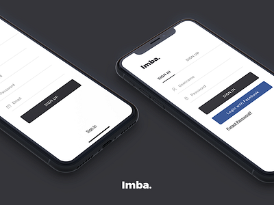 Imba Signin Sign Up app design imba kit mobie template theme ui website