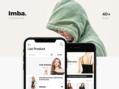 Imba Ecommerce App Ui Kit app design imba iphonex kit mobie template theme ui website