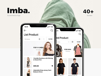 Imba Update app ecommerce imba iphonex kit template ui update