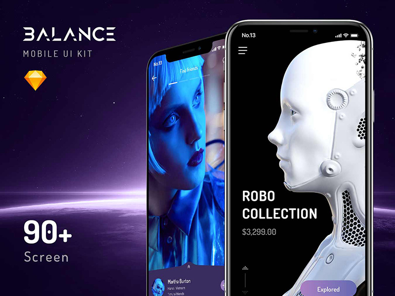 Balance UI KIT sketch iphonex design template kit ui app mobile balance