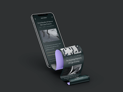 Valir Post Details app design ios kit minimal mobile template ui valir