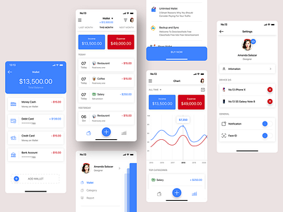 Finey - Mobile App app design finey ios iphonex kit mobile template ui