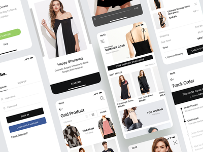 Imba-Ecommerce mobile app app design ecommerce imba ios kit minimal mobile template ui