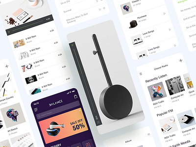 Zade Mobile App UI KIT - Multimedia app design ios kit minimal mobile sketch template ui zade