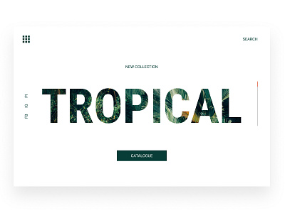 First screen - Tropical web site concept design minimal ui web