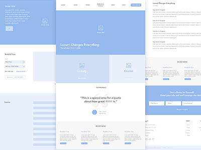 Website Wireframe boats e commerce fishing products shopping ui ux web design website wireframe