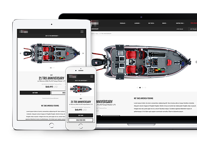 Performance Fishing Model Page boat fishing mobile model page product page responsive ui ux website