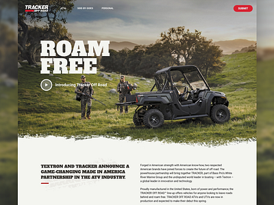 Tracker Off Road Website Iteration atv design ecommerce landing page responsive ui web design website