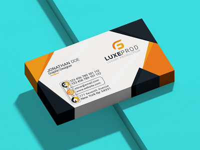 Business Card Design black blue business business card card design clean corporate creative cyan design elegant green line minimalist modern modern design modern template orange personal personal card