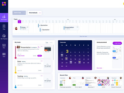 my Project dashboard app design ui ux