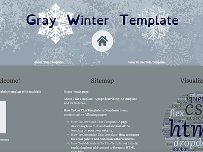 Gray Winter Template css3 html5 javascript literata opendyslexic png simple layout snow web design winter