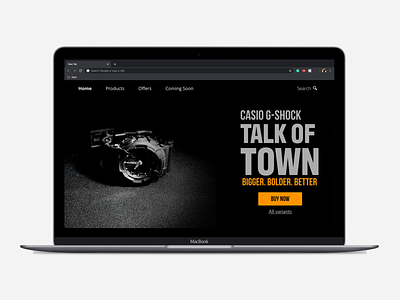 Casio G-Shock Landing Page branding dailyui design illustration illustrator type typography ui web website