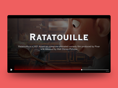 TV App - 025 app app design dailyui design disney flat illustration illustrator minimal pixar ratatouille ui uidesign ux design vector website