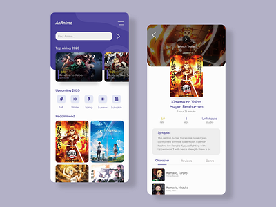 Anime App Information anime app app ui apps design mobile mobile app mobile app design mobile design mobile ui movie movie app movies ui ui ux ui design uidesign uiux ux uxdesign