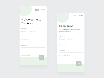 Sign In & Sign Up UI App app app ui design login login design login page mobile mobile app register register page sign in sign up sign up ui signin signup signup page ui uidesign uiux ux