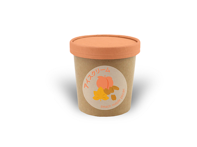 Peach Maple Pecan Ice Cream art branding design illustration illustrator logo minimal ui vector