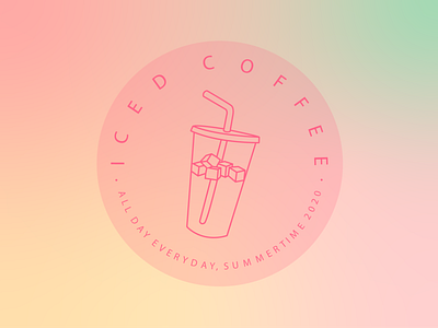 Iced Coffee, All Day Everyday art branding design gradient icon illustration illustrator logo minimal vector