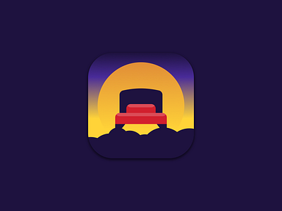 Wakeasy - Wake Up Fresh, Easily iOS App Icon Design app app icon bed clean clouds design icon ios ios7 ipad iphone simple sketchapp sleep sunrise ui vector