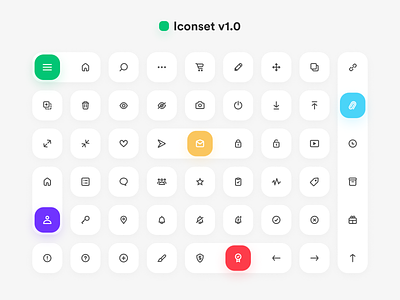 Icon Set for app ecommerce flat flatdesign icons iconset iconsets inspiration intercation mobile set ui uiux