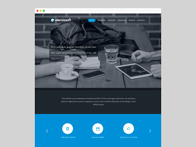 Eterniasoft Site cloud eternia soft flat landing lima mobile peru software ui design