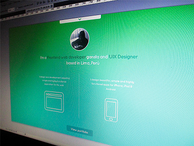 Personal Site green interface mobile personal portfolio site web design