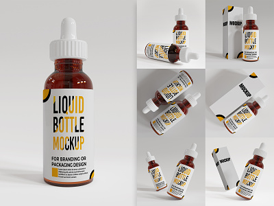 3D Realistic Liquid Bottle Mockup bottle bottle mockup bottle mockups branding cosmetic mockup glass glass bottle glass bottle mockup label liquid liquid bottle mockup mock up mockup psd skincare mockip template