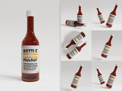 3D Realistic Bottle Mockup